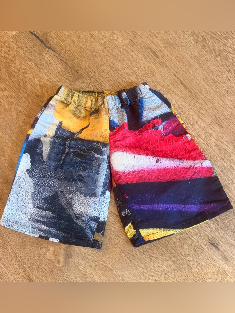 Boys Marquez Almeida Colorblock Abstract Print Shorts - Multicolor